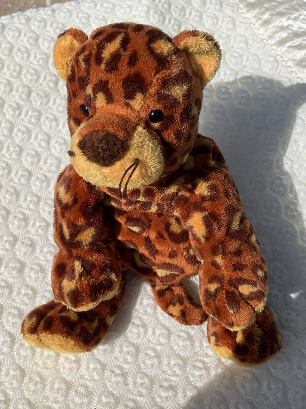 Ty Pluffies Pokey Leopard Plush 9” TyLux 2003 Cheetah Brown Spots Fast Shipping